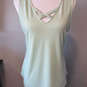 New York & Company Light Green Crisscross Tank Top